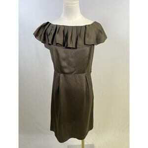 Banana Republic 100% Silk Sheath Mini Dress Tan Size 4 Party Cocktail